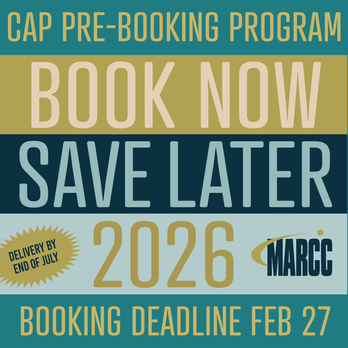 Spring Cap Pre-Booking Program 2026 - Click For Information